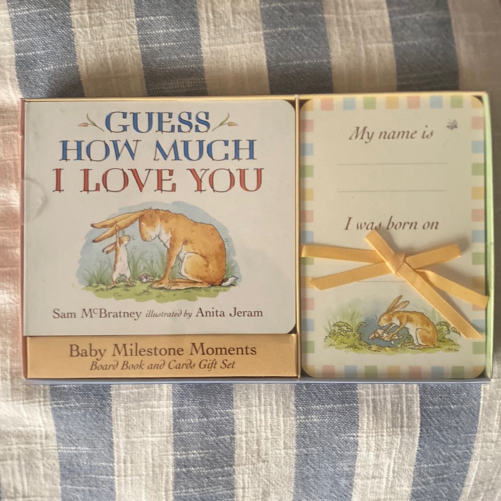 “Guess How Much I Love You” baby milestone moments, Board Book & Cards Gift Set